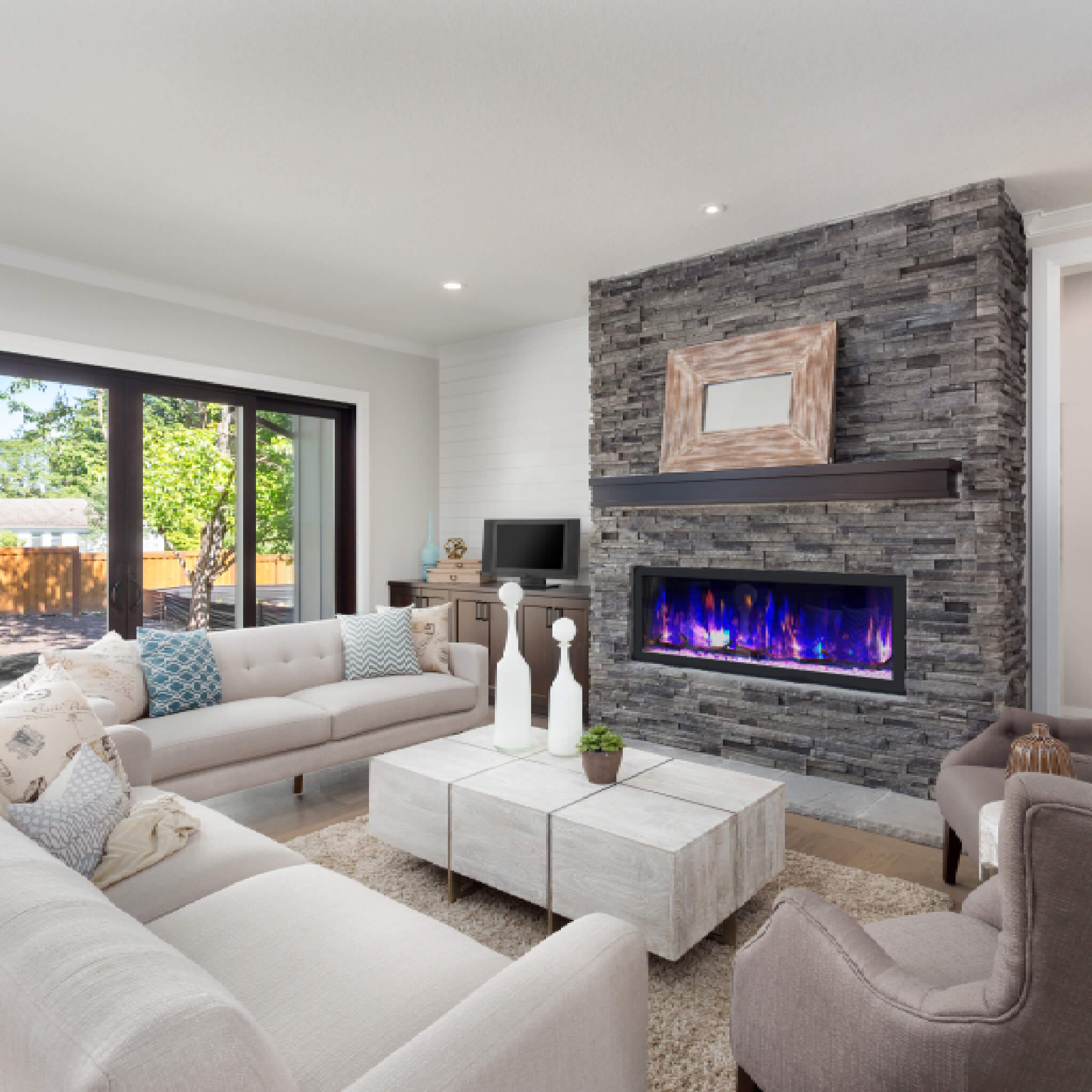 Dynasty Cascade 52" Recessed Smart Linear Electric Fireplace With Dynasty App [DY-BTX52] (SAK73485)