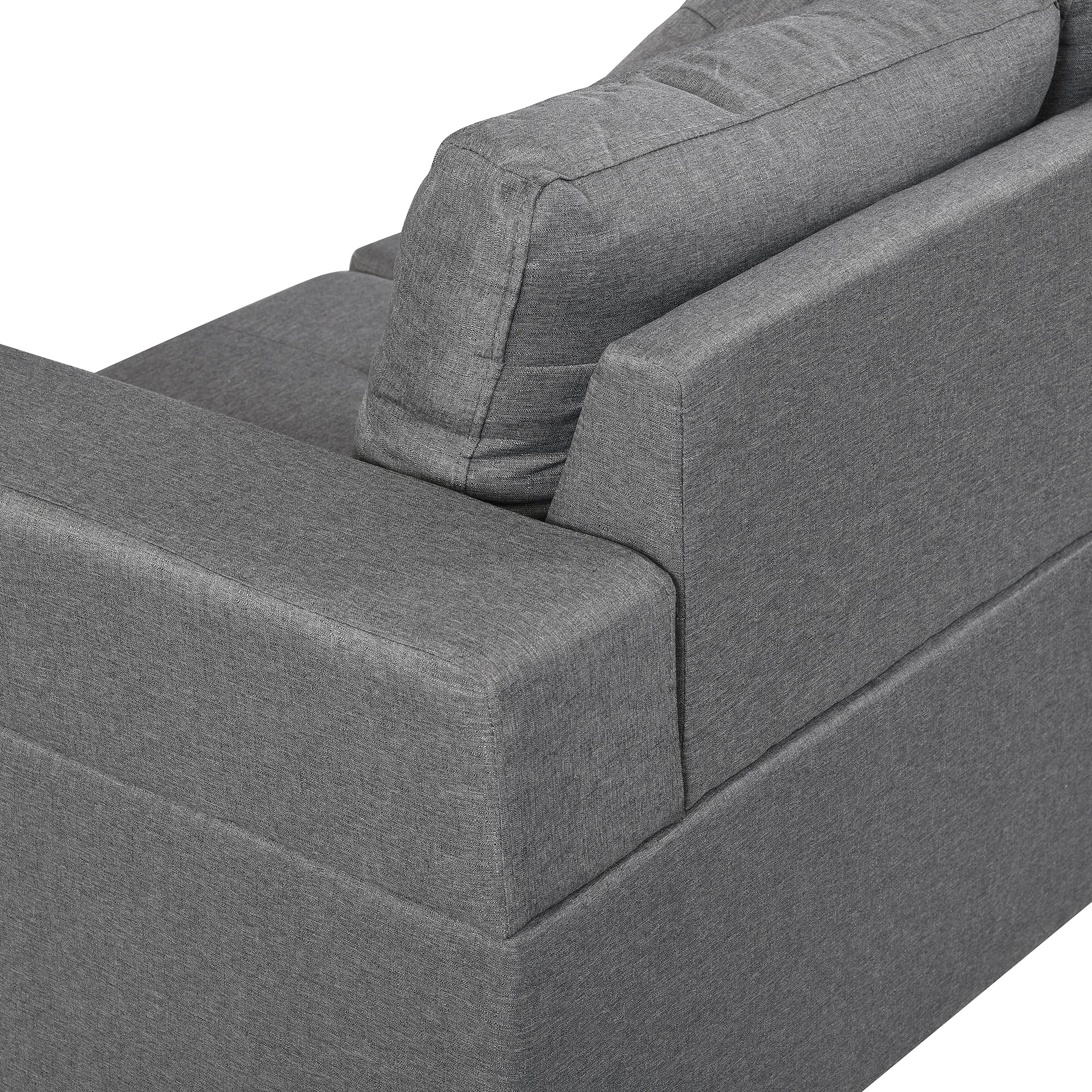 Modern Sectional Sofa Set with L Shape Chaise Lounge and Cup Holders