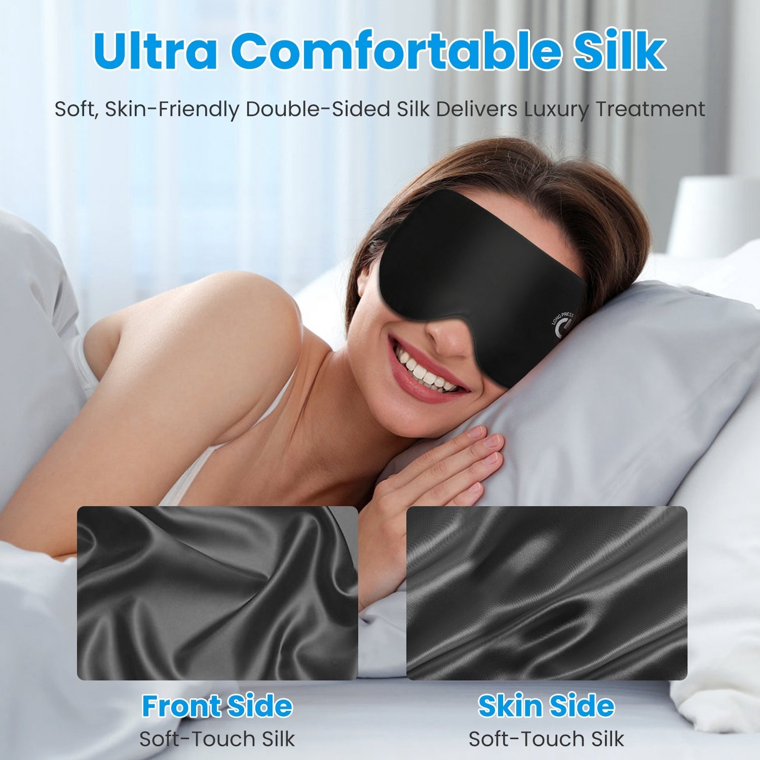 Cordless Heated Eye Mask Silk Sleep Eye