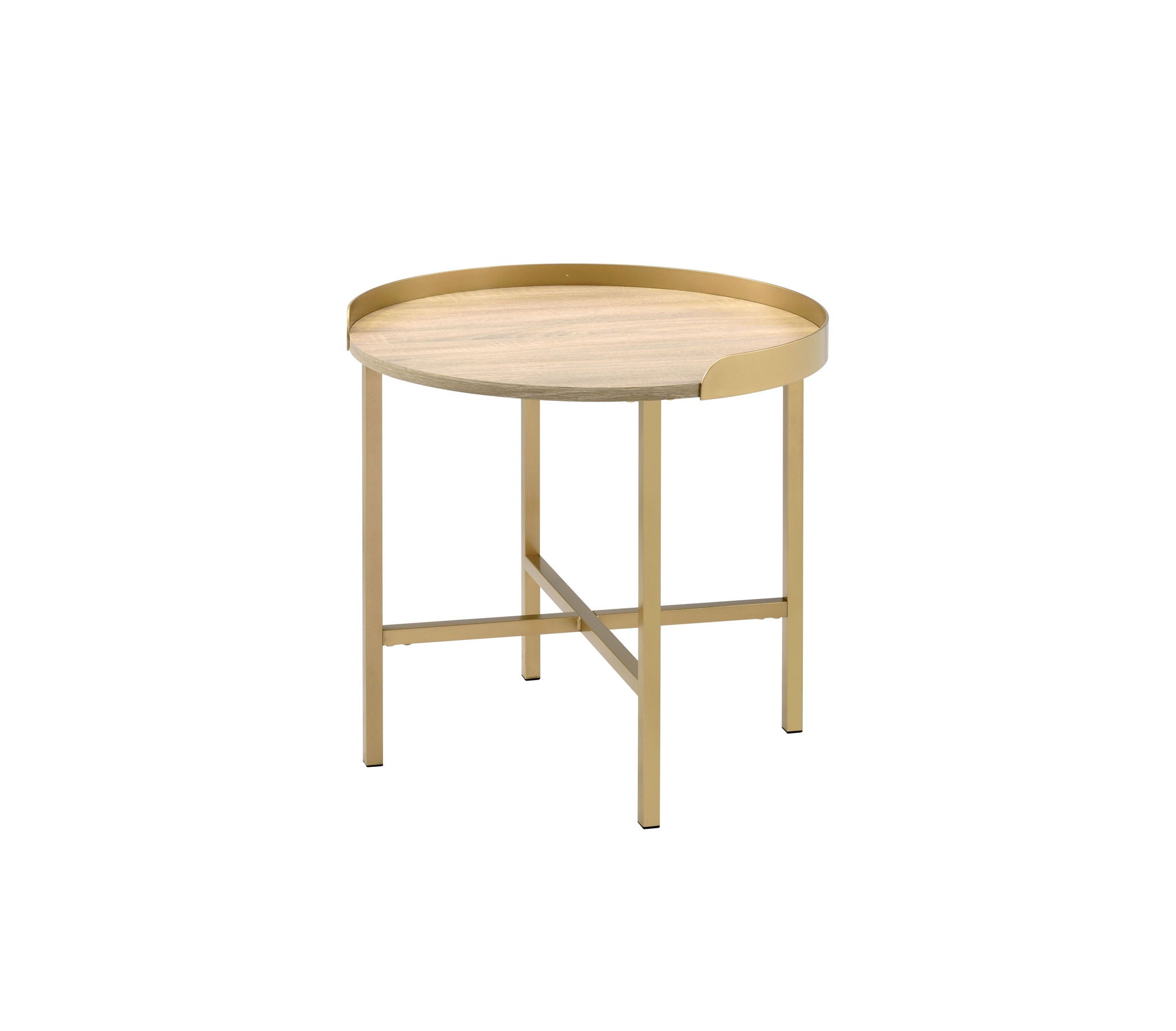 Mithea End Table - Oak / Gold