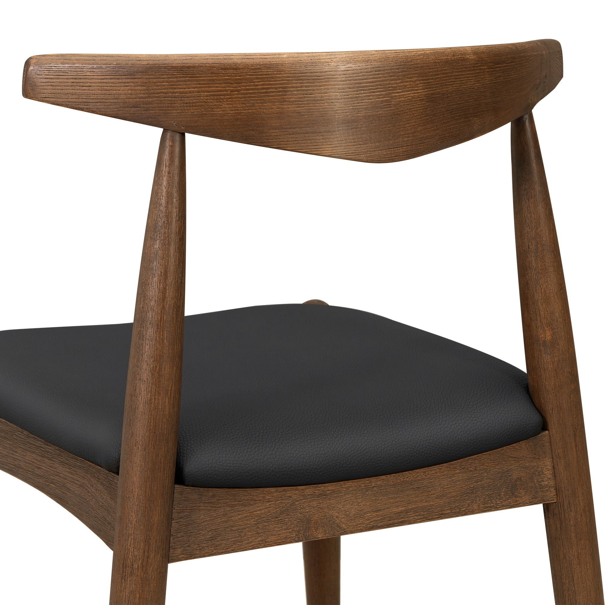 5-Piece Dining Set with Rubberwood Frame and Faux Leather Chairs