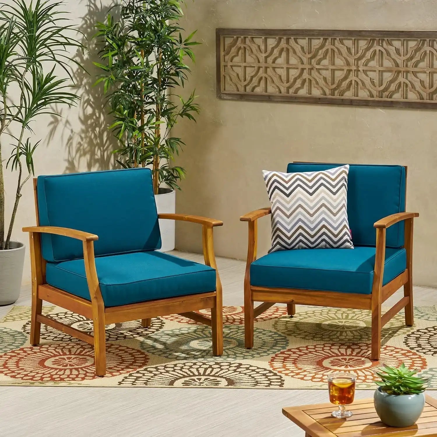Perla Contemporary Club Chair with Water-Resistant Cushion