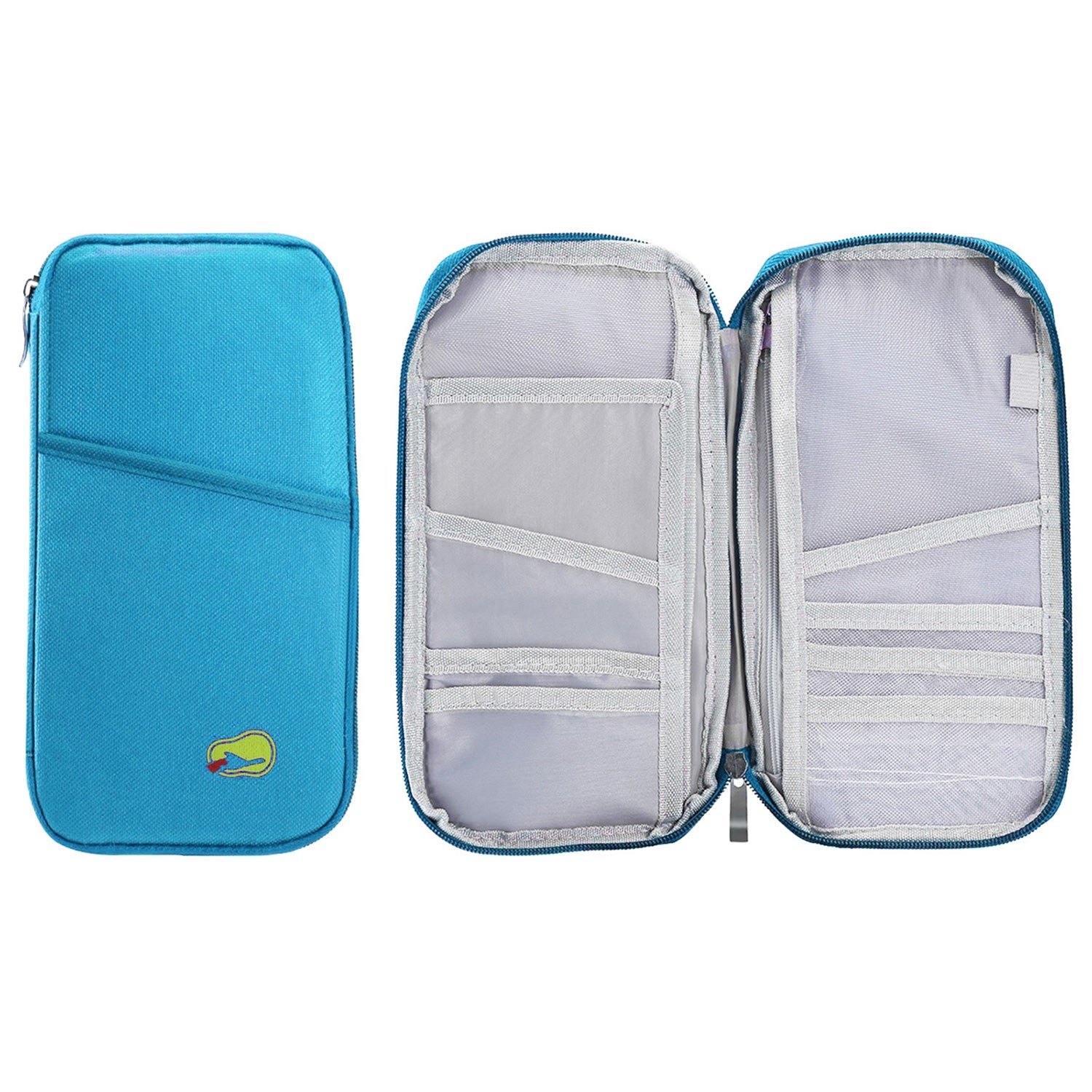 Travel Passport Wallet 12Cells Ticket ID Credit Card Holder Water Repellent Documents Phone Organizer Zipper Case Business Trip Daily Use