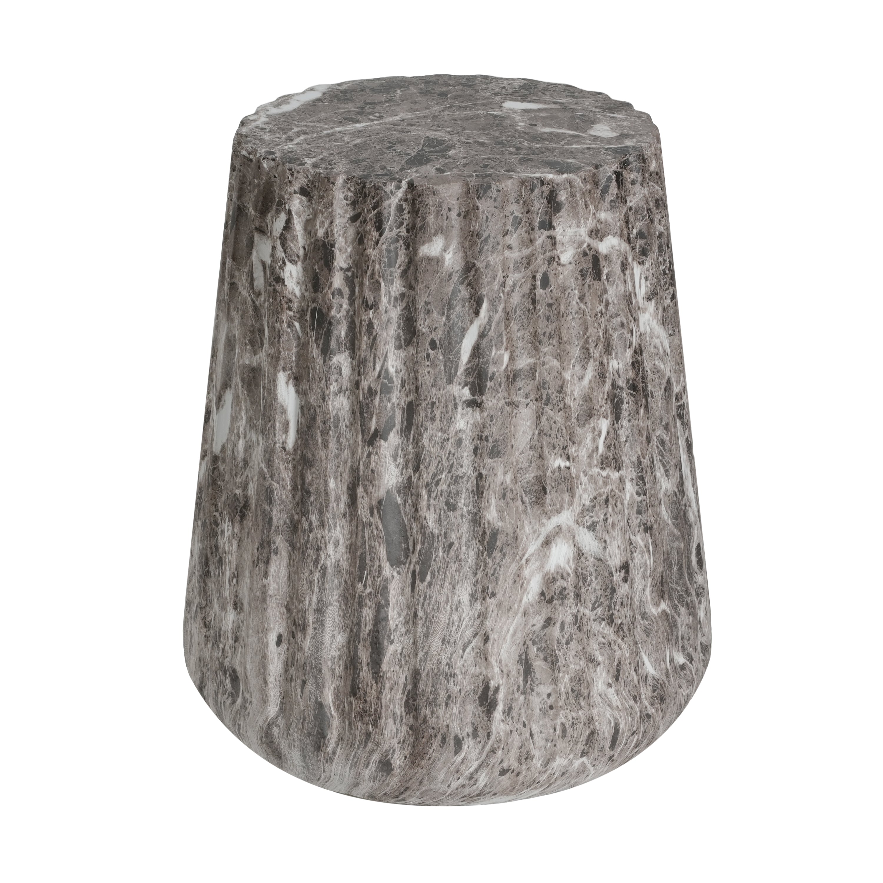 Outdoor Cleme Carved Side Table, Brown End Table