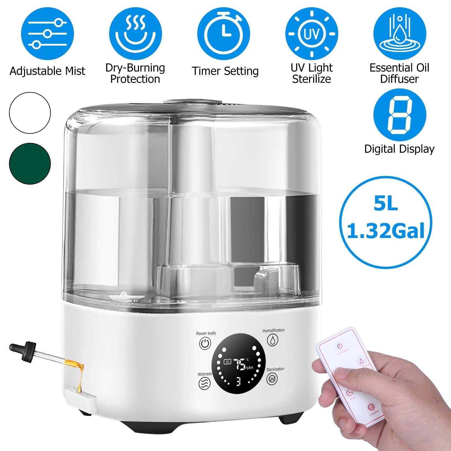 5L Ultrasonic Air Mist Humidifier