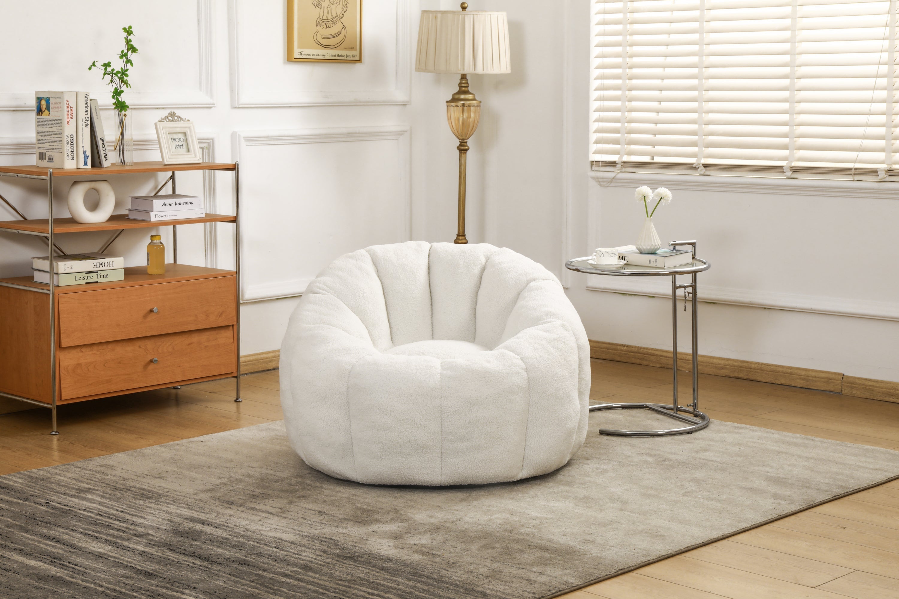 Bean Bag Chair with Armrests and High-Density Foam