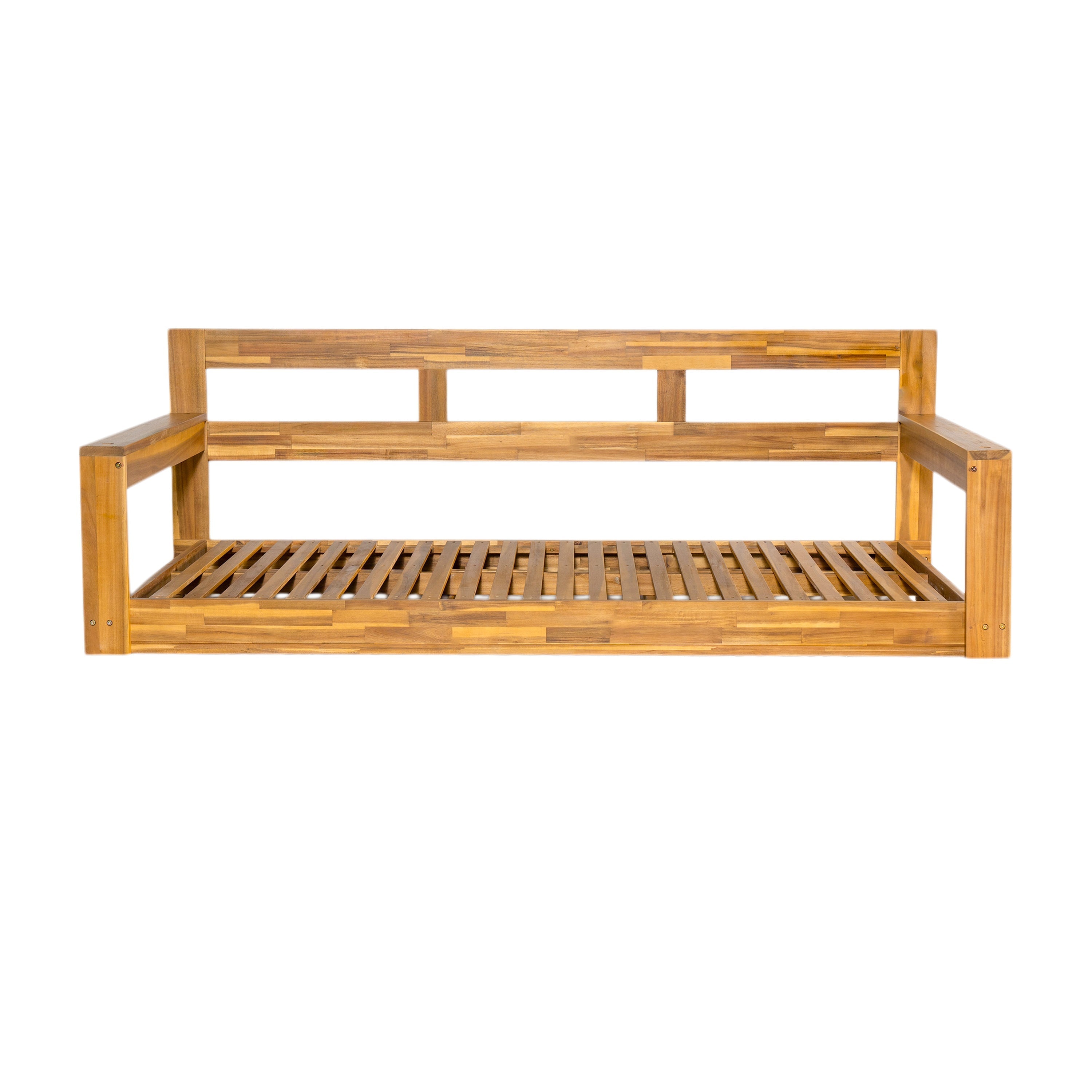 TOPMAX Patio Wooden Twin Size Porch Swing Daybed Frame