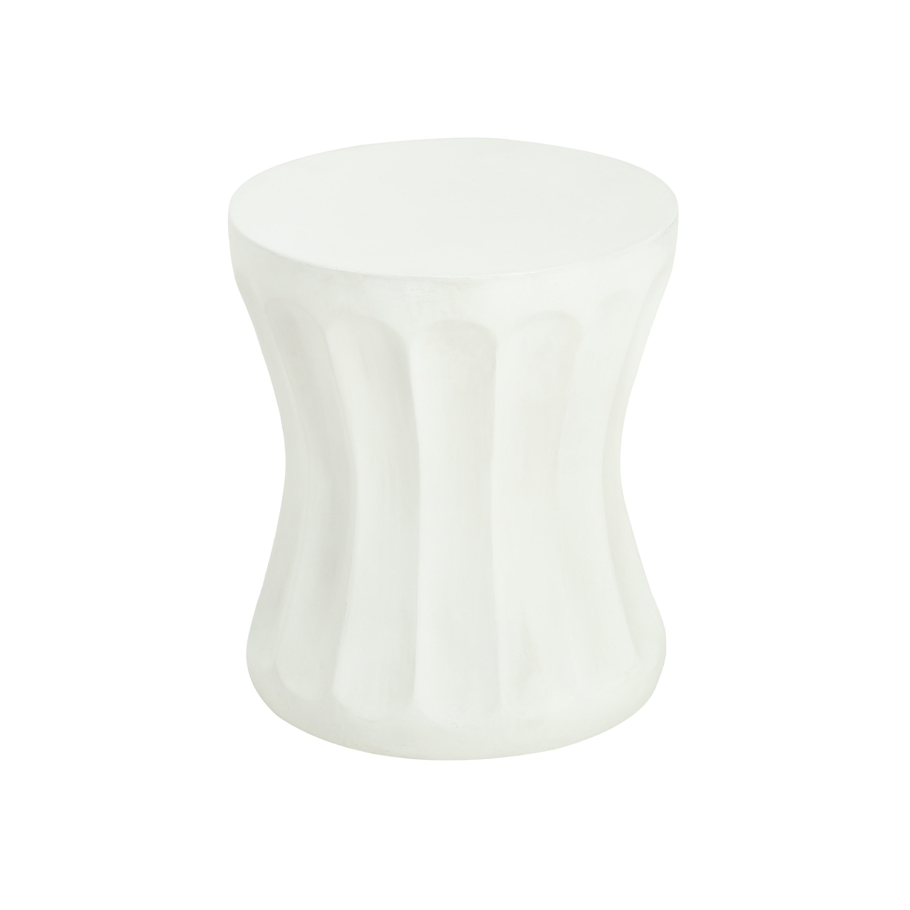 Outdoor Round Concrete Antique White Side Table