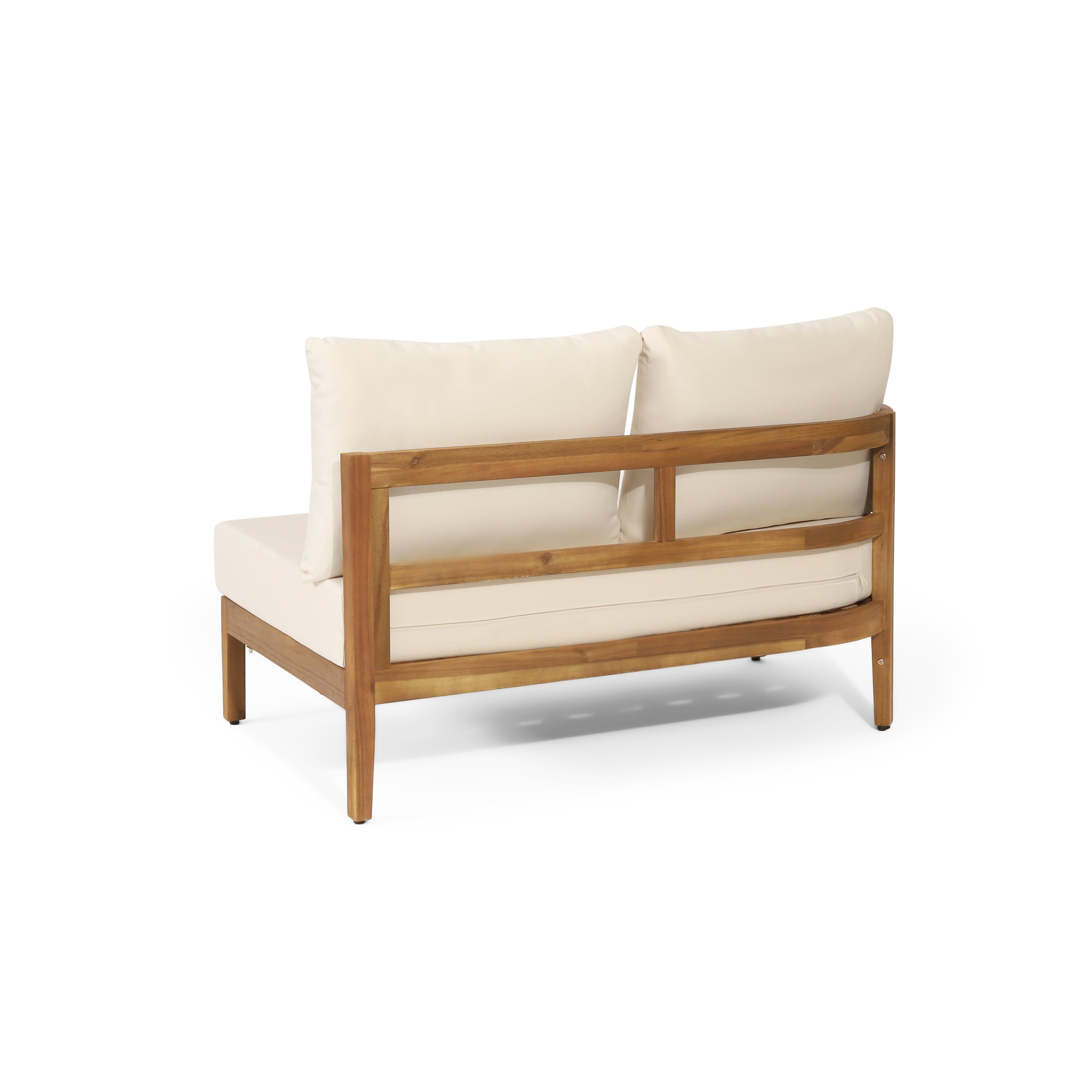 Crowne 4-Pcs Sofa Conversation Set with Beige Cushion, Teak