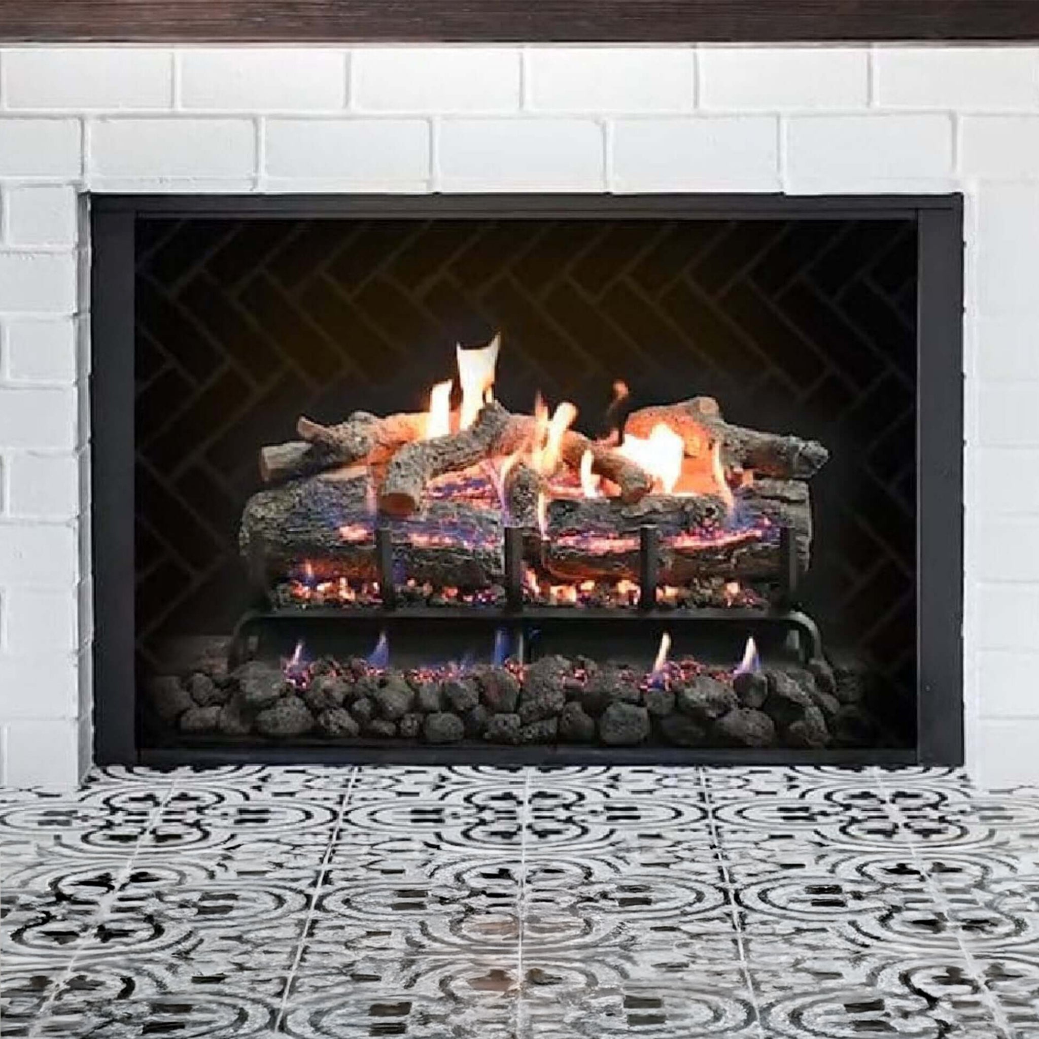 Grand Canyon Lava Front View Variable Electronic Ignition Natural Gas Vented Burner (SAK92647)