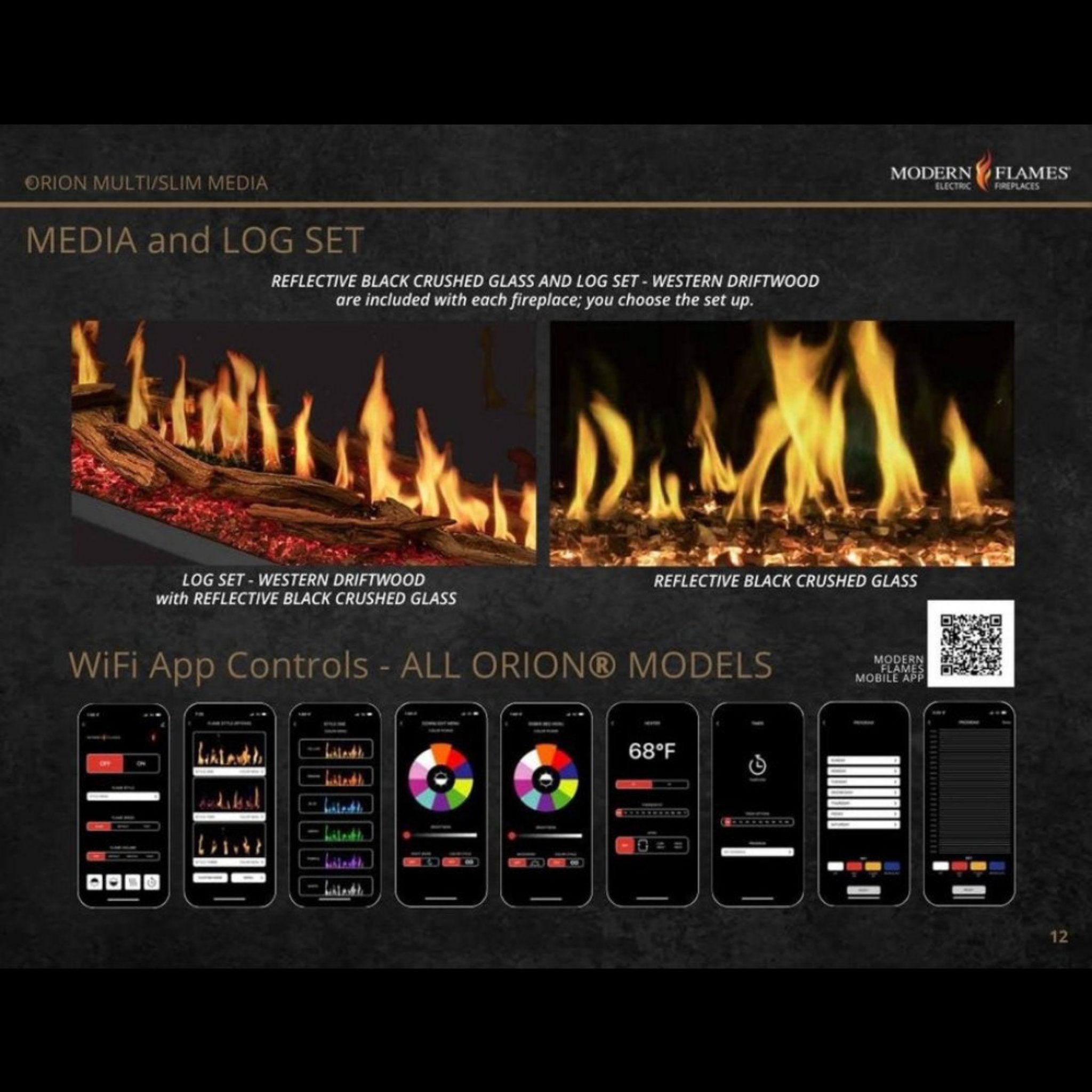 Modern Flames Orion Slim 60-Inch Heliovision Single-Sided Electric Fireplace [OR60-SLIM] (SAK73157)