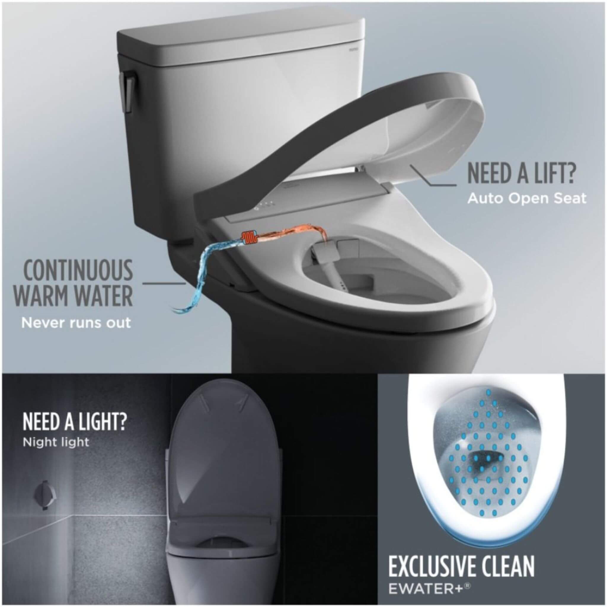 [SW4734AT40#01] TOTO S7A Washlet Elongated Bidet Toilet Seat With EWater And Classic Contemporary Lid (SAK29827)